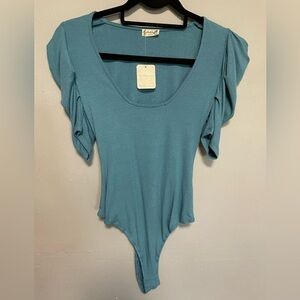 NWT Free People Intimately So Fresh Bodysuit in blue. Size X-Small
